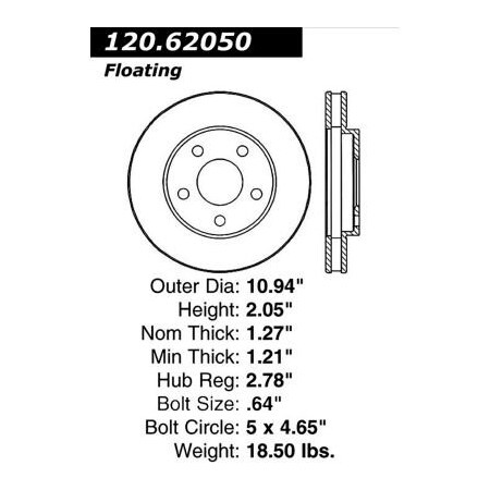 Centric StopTech Premium Cryostop Rotor; Front, StopTech 120.62050CRY